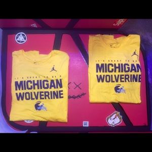 Jordan Michigan football wolverine t shirt